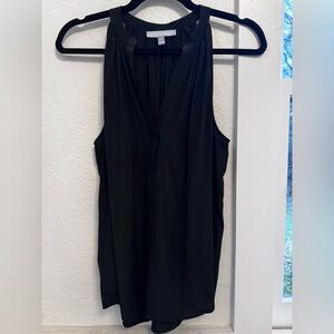 Antonio Melani Black Sleeveless Blouse Medium | Satin Trim V-Neck Career Top